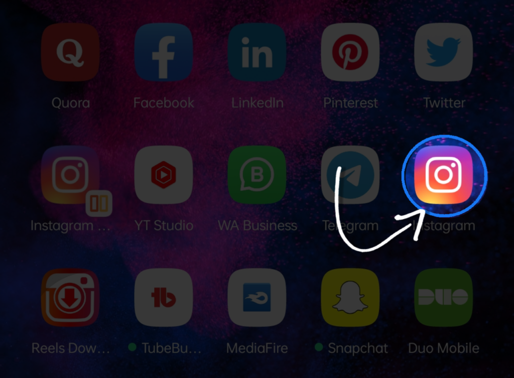 Open the Instagram App and login into it.