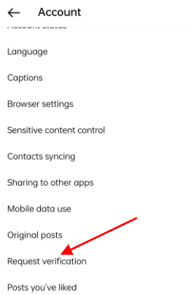 Request verification Instagram