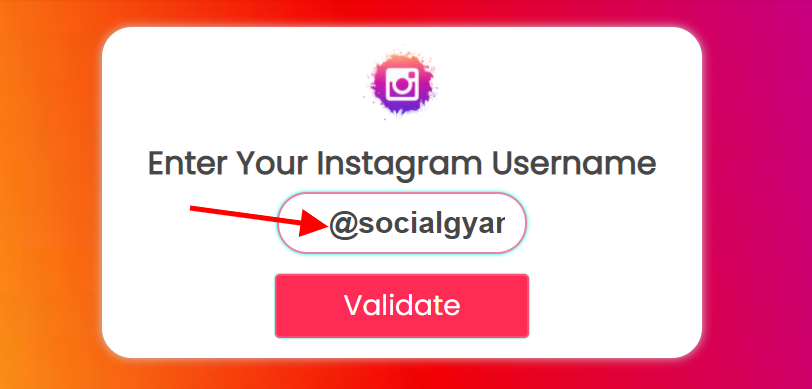 Enter your Instagram Username as requested by the service to receive fake followers on Instagram.