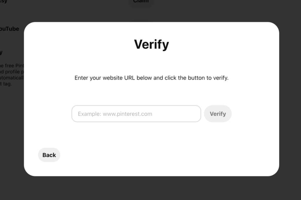 verify website on pinterest